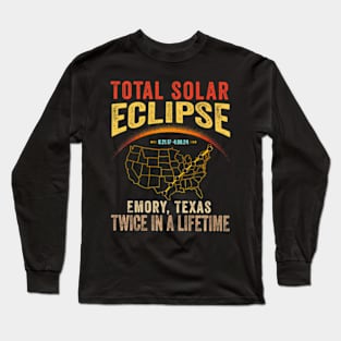 Emory Texas Tx Total Solar Eclipse 2024 Totality Long Sleeve T-Shirt